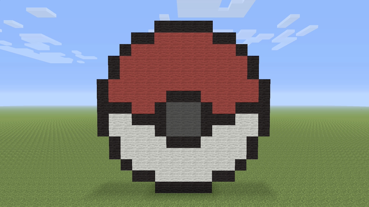 Пиксель-арт Minecraft — покемонский покебол (маленький)