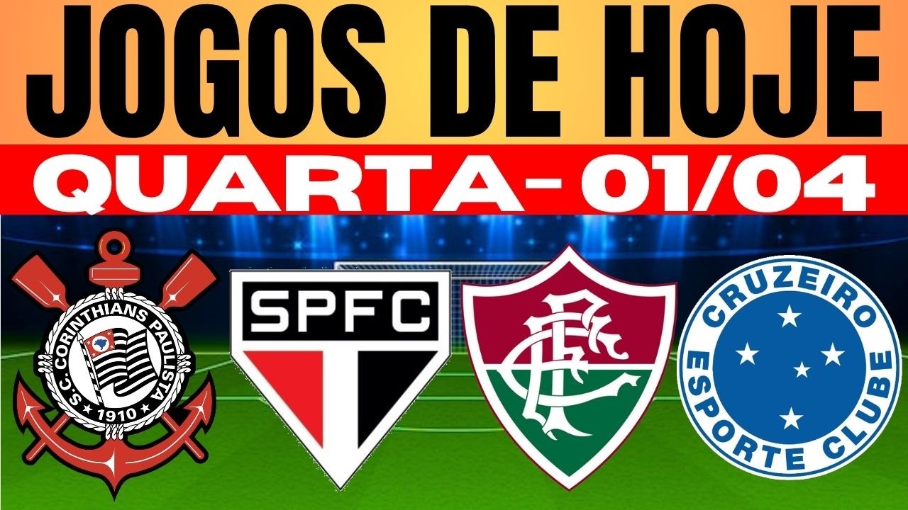 ⚽N&Atilde;O PERCA HOJE TEM BRASILEIR&Atilde;O!!! CONFIRA AQUI TODOS OS JOGOS DESTA QUARTA-FEIRA DIA 01/04/2026