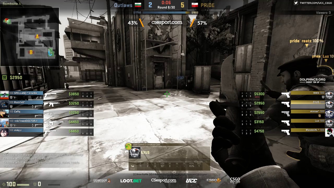 Dolphin CS Shoot 'Em Up 3 || Outlaws vs PRIDE map#3 train