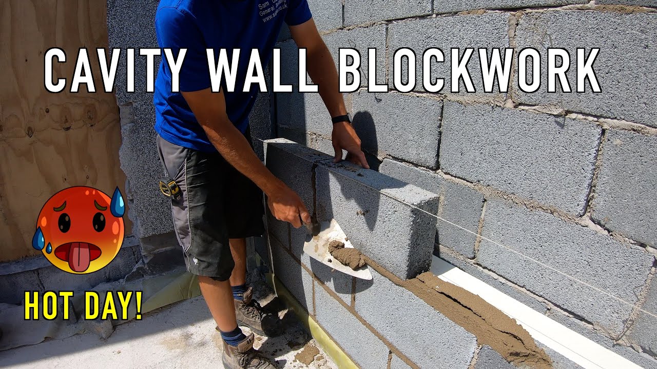 Concrete block cavity wall