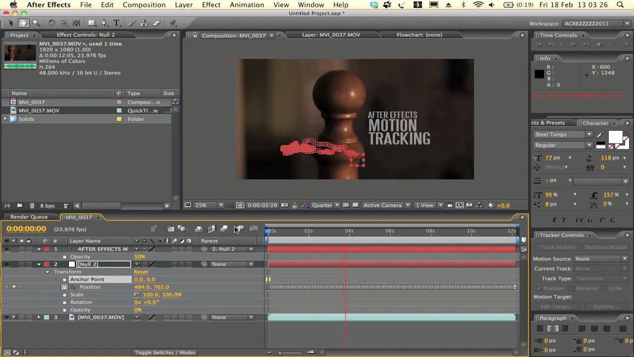 After Effects Motion Tracking Tutorial - AcrezHD