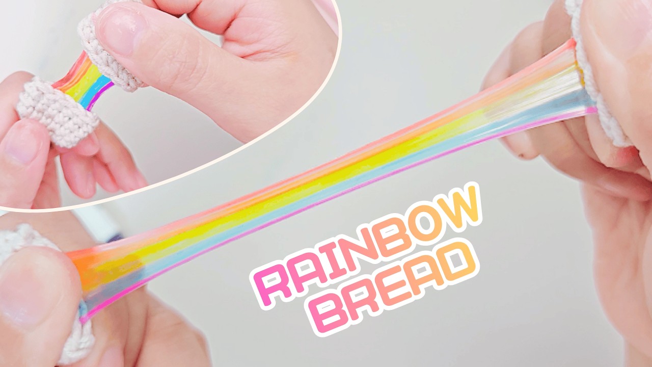 중독성 갑! 쾌감 터지는 무지개 브레드 만들기 🌈 (자투리실 활용) | DIY Crochet Rainbow Bread