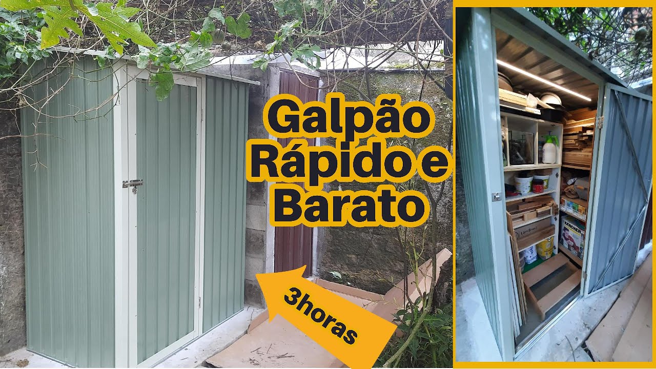 Abrigo de jardim ERG JOY. Boa opção de galpão para guardar ferramentas sem quebradeira e sujeira.