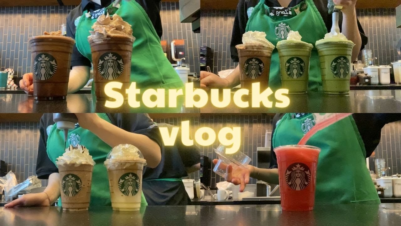 Một ng&agrave;y ở qu&aacute;n cafe Starbucks | Cafe Vlog | ASMR | C&agrave; ph&ecirc; Zang xay