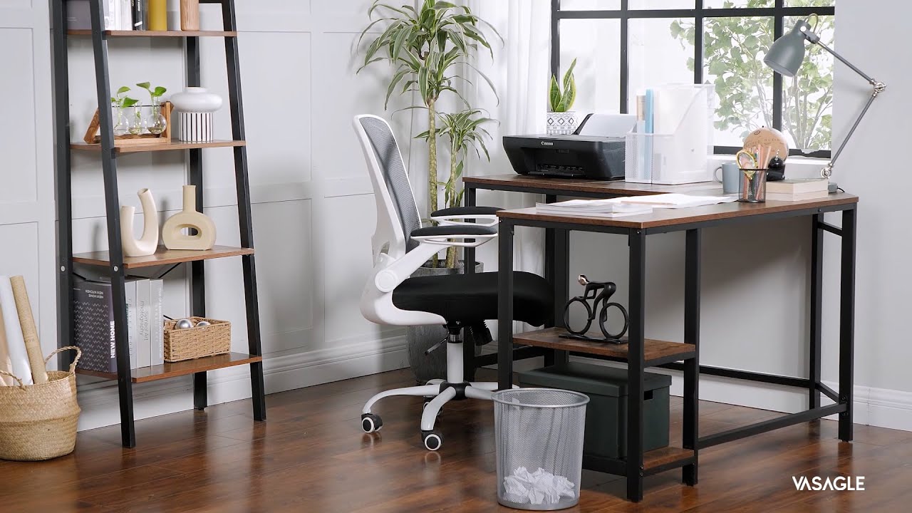 Vasagle L-Shape Desk with Shelves | Living Culture