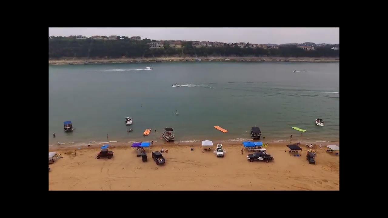 Drone Footage of the Point Venture, Texas Sandbar on Saturday May 27, 2023