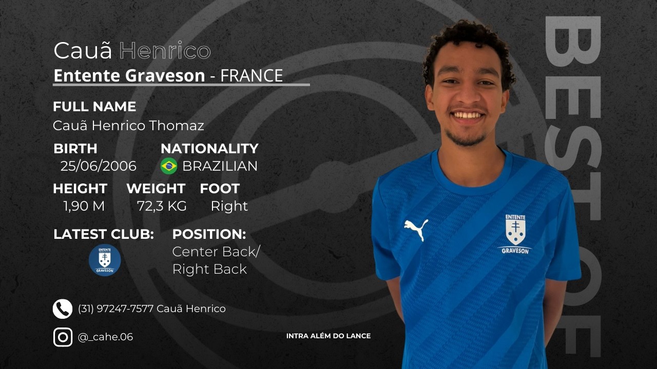 Cauã Henrico | Zagueiro/Center Back | Material atualizado 2026