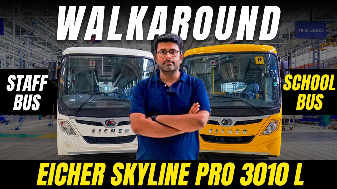 Eicher Skyline Pro 3010 L School and Staff Bus Walkaround | Space, Tech & Features