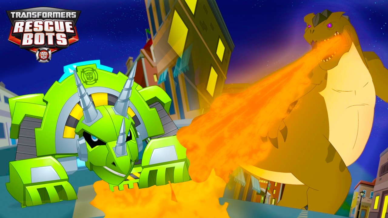 TINY DinoBots vs GIANT Robot Dinosaur! 🦖Transformers Rescue Bots Full Episodes | 45 Min | Cartoon