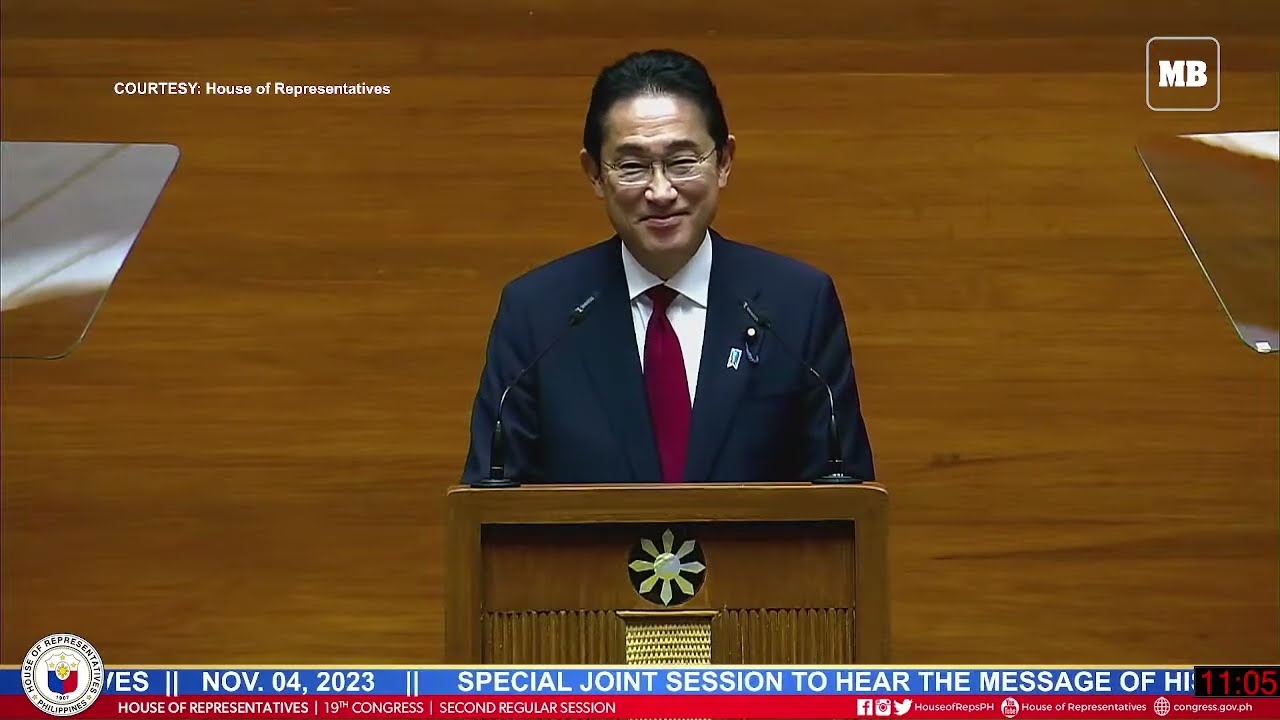 Japanese Prime Minister Fumio Kishida addresses the Philippine Congress