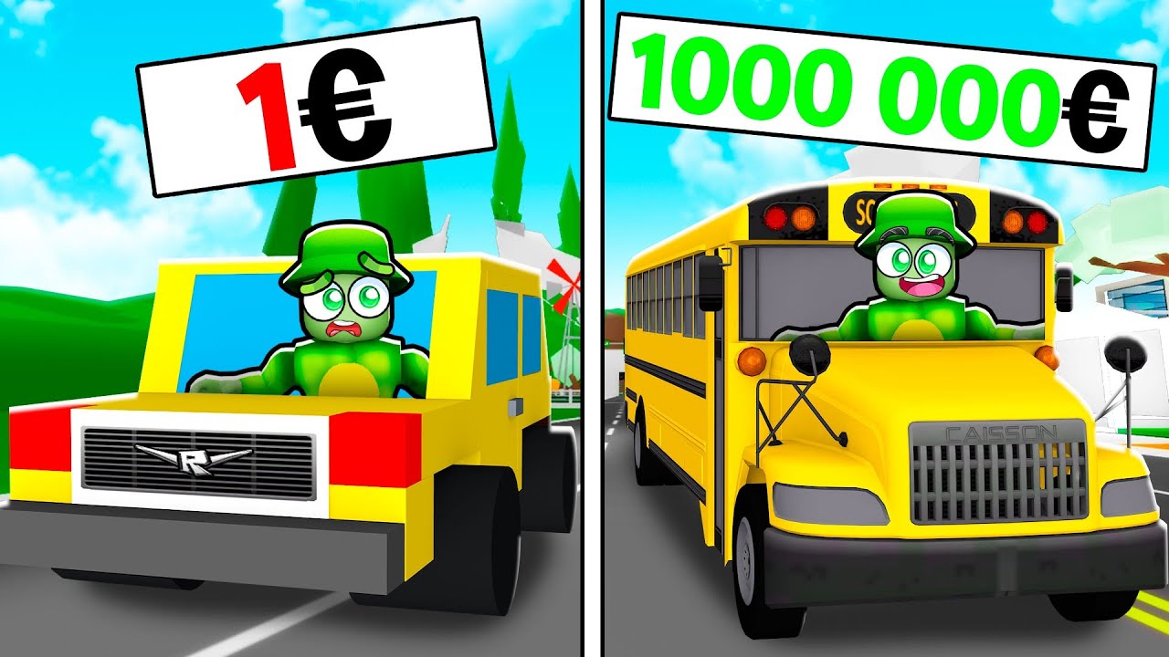 BUS SCOLAIRE à 1€ vs 1,000,000€ sur BROOKHAVEN Roblox !