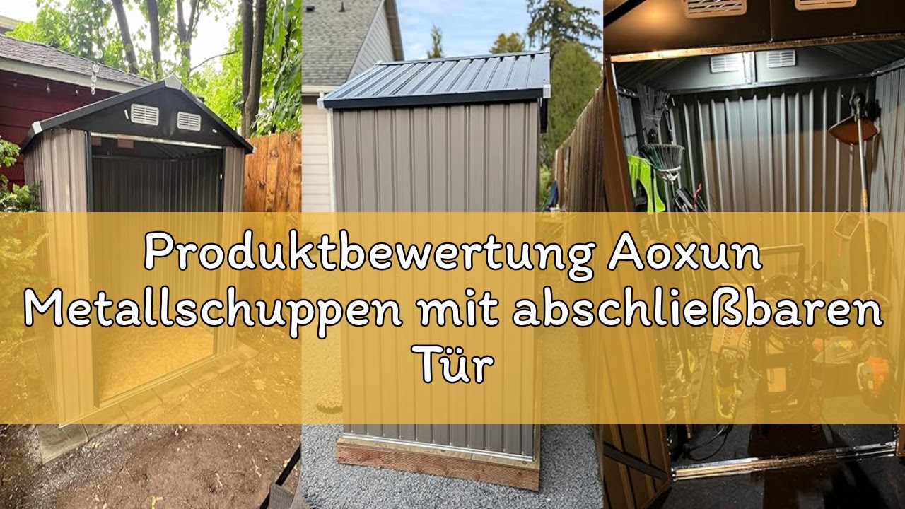 Produktbewertung Aoxun Metallschuppen mit abschließbaren Türen, 90 x 50 cm, Metallschuppen für den A