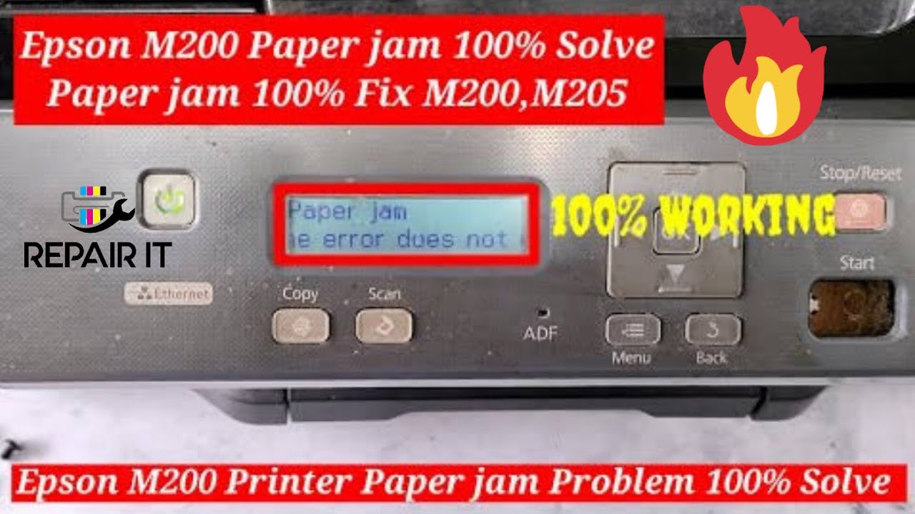 Epson M200 paper jam problem || Epson M200 error paper jam  ||