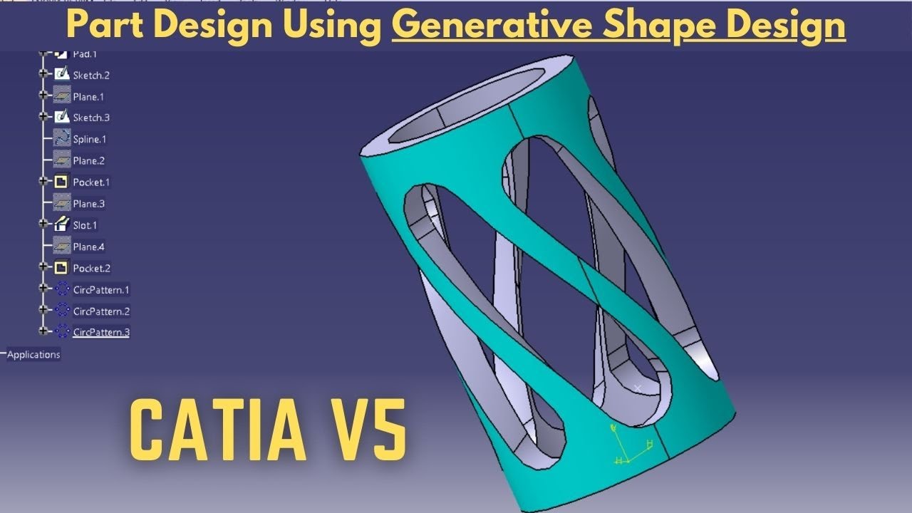 Mechanical Part Design Using Generative Shape Design | CATIA V5 | CAD359