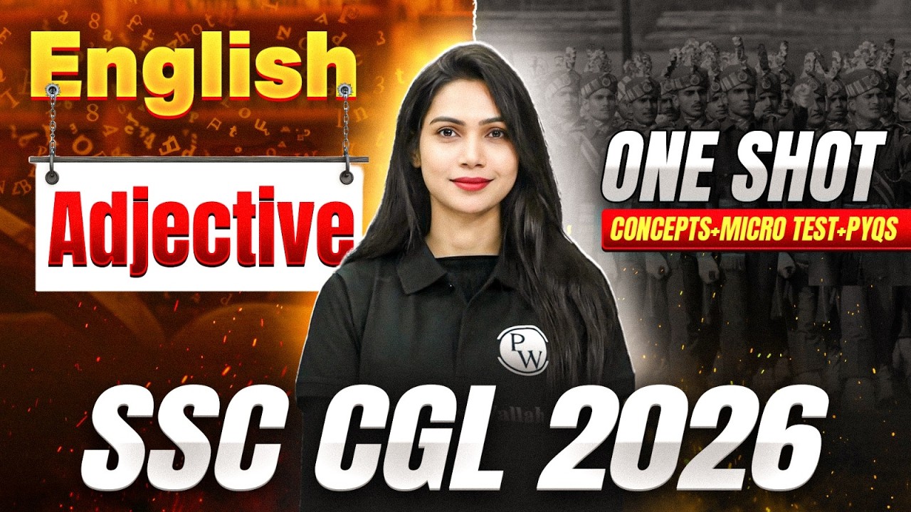 SSC CGL English 2026 | Adjective One Shot Class | 1 Video में Adjective खत्म | English by Neha Mam