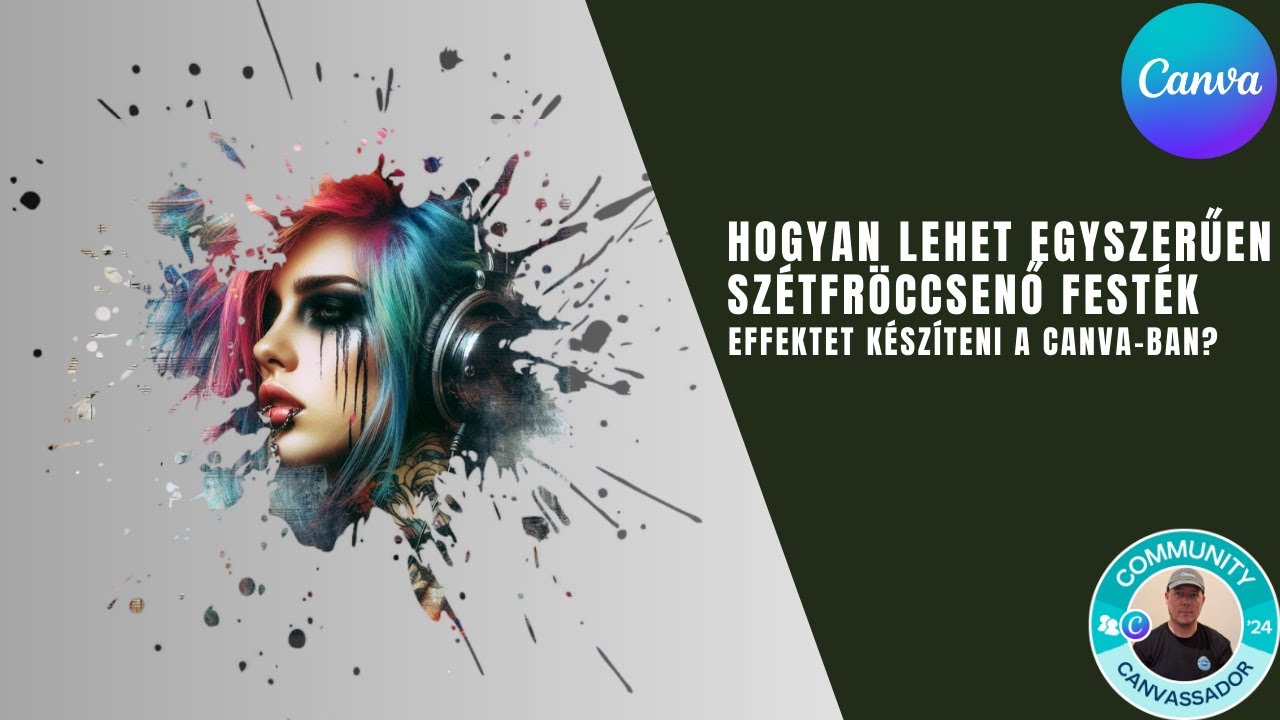Hogyan lehet egyszerűen szétfröccsenő festék effektet készíteni a Canva-ban?