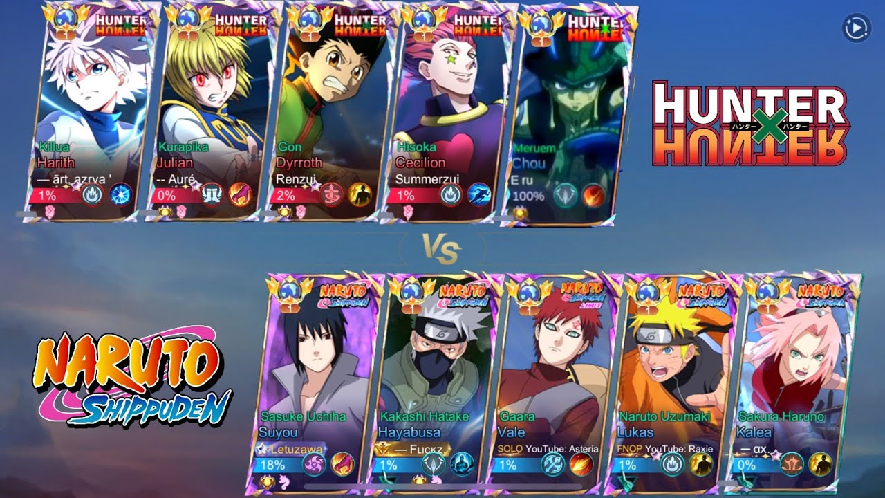 NARUTO vs HUNTERxHUNTER!! BATTLE OF ANIME COLLAB SKIN 🔥 (WHO WIN!?)