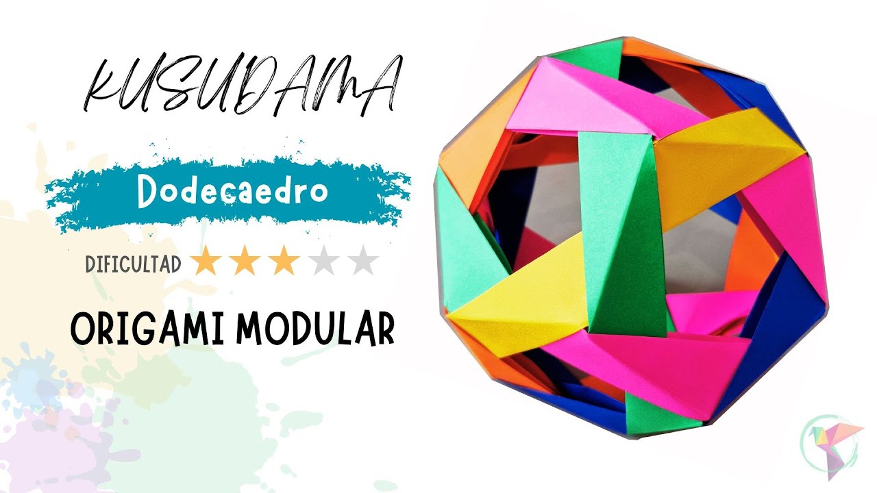 Como hacer un DODECAEDRO. How to make a DODECAHEDRON (Robert Neale). Origami MODULAR. (Dific. ★★★☆☆)