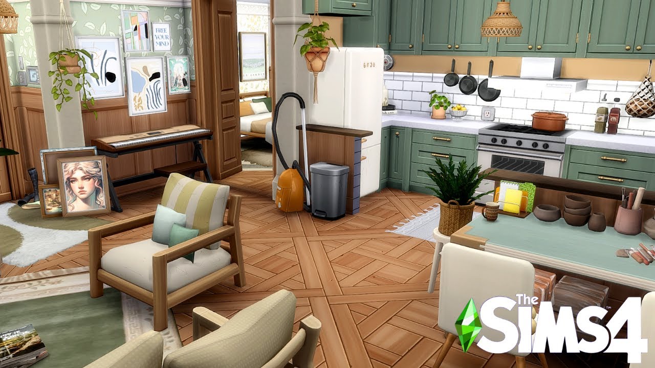 Light Green Cozy Apartment 💚The Sims 4 Speed Build | Sims 4 cc | Apartment Renovation | Sims 4 build