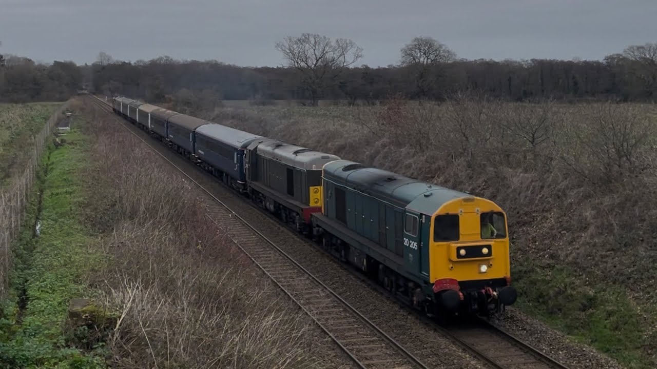 Two class 20’s and a 37 thrash around Norfolk - 1Z20 29/12/2025