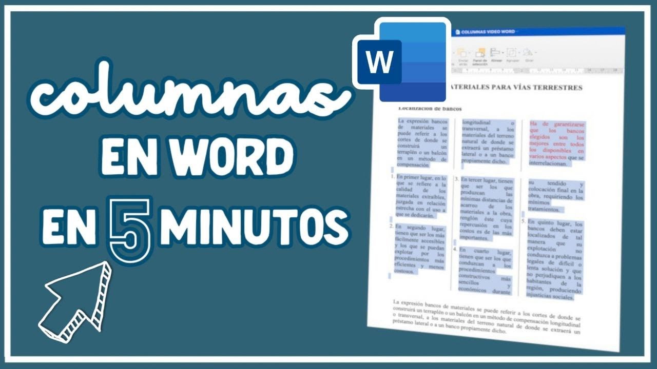 Cómo hacer COLUMNAS en WORD en 5 MINUTOS
