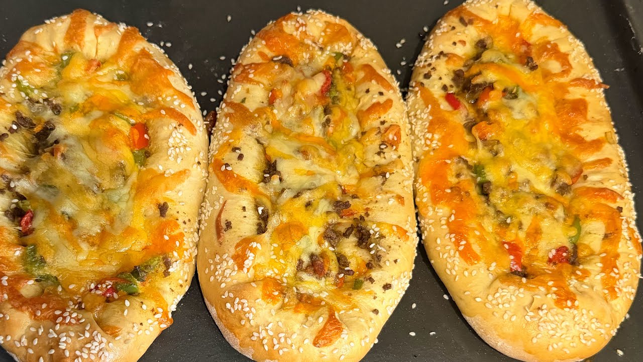 How to make Turkish pizza #pizza#recipe #baking #bread