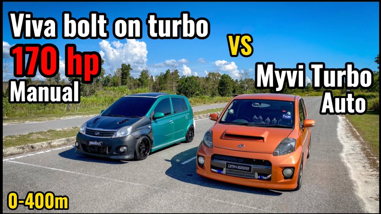 Perodua Viva Elite 1.0 bolt on turbo with 170 hp! Myvi 1.3 pun Makan asap saja (episode.23)