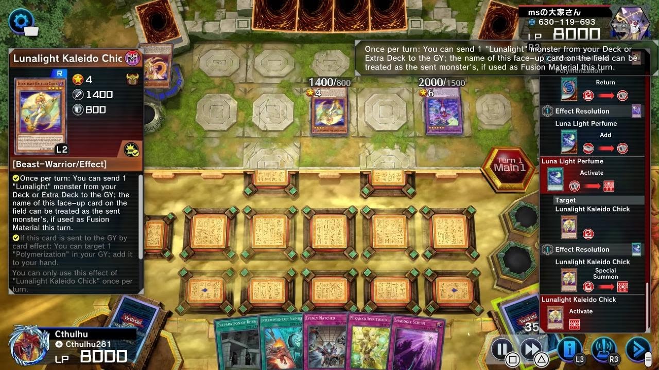 Yu-Gi-Oh! Master Duel ranked Mikanko vs Lunalight