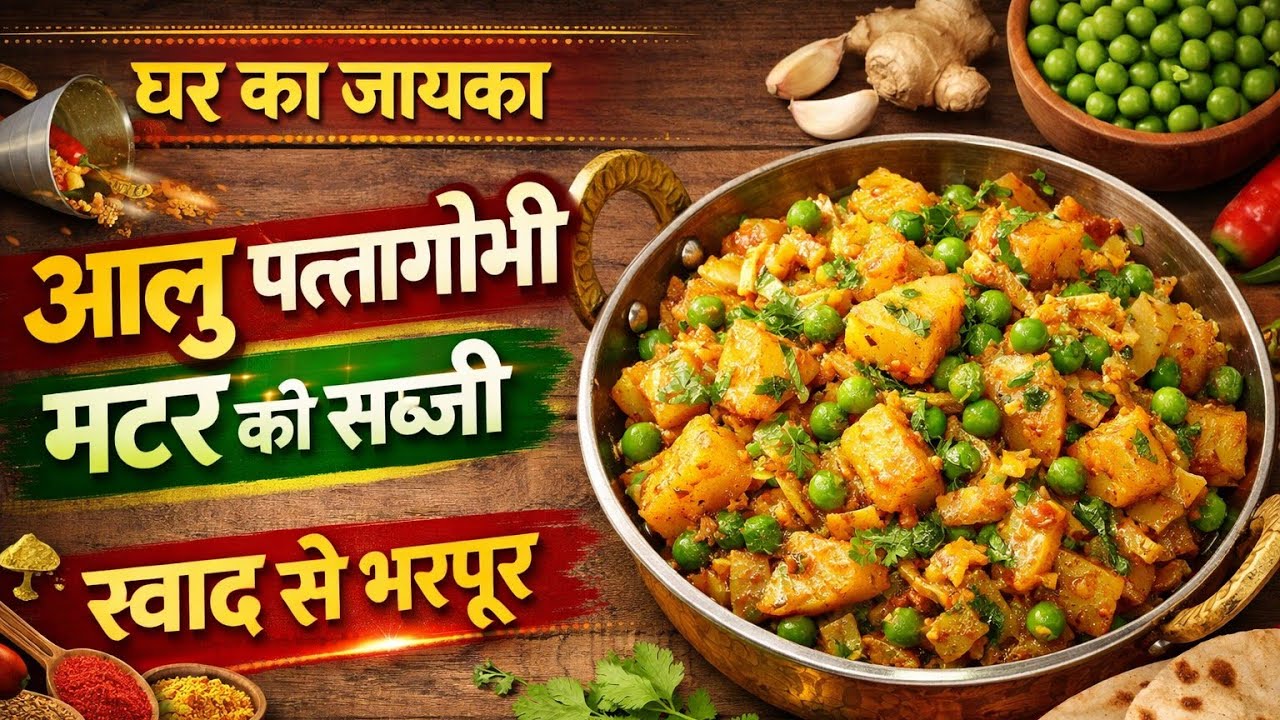 आलू पत्तागोभी मटर की मसाला सब्जी #viral #veg #food #foodie #cook #cooking #reels #chef #desi #dhaba