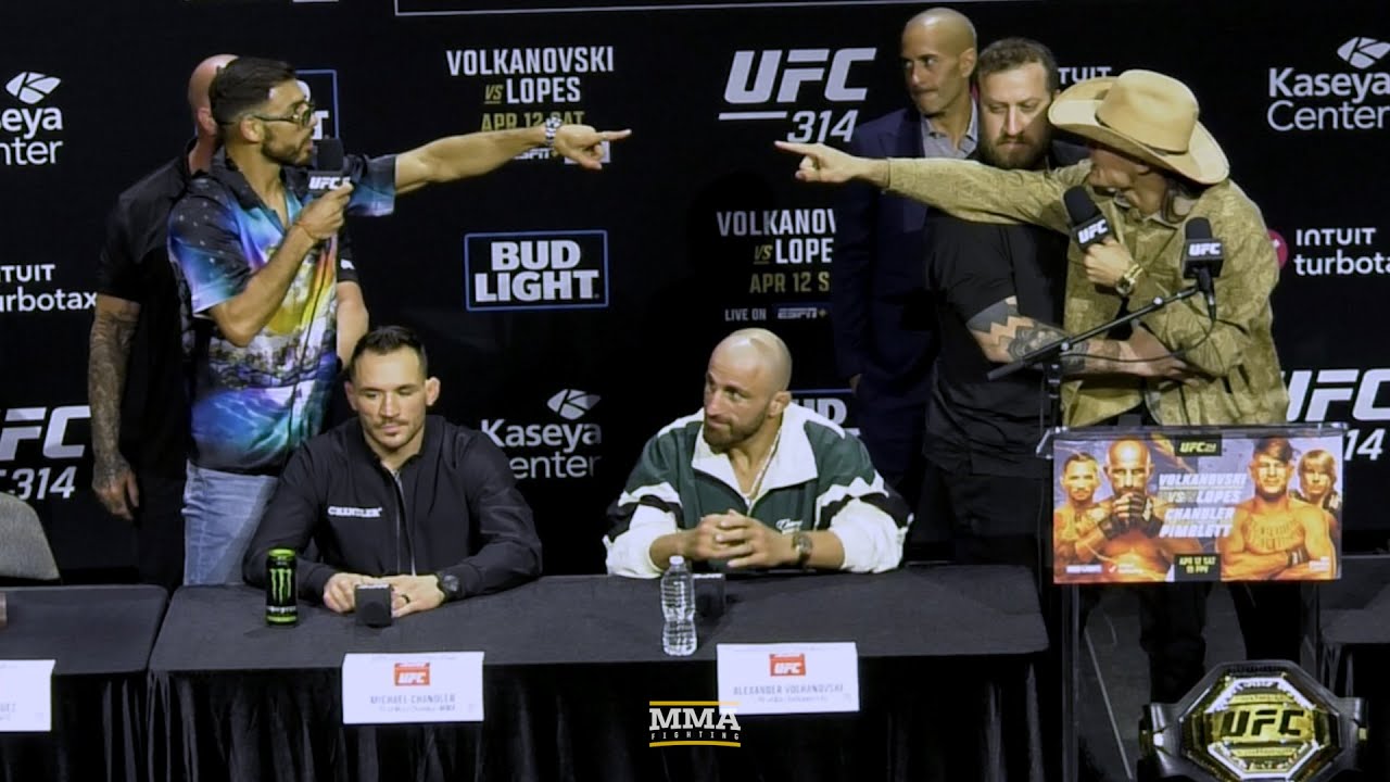 Diego Lopes And Yair Rodriguez Separated After Heated Exchange At UFC 314 Press Conference in Miami