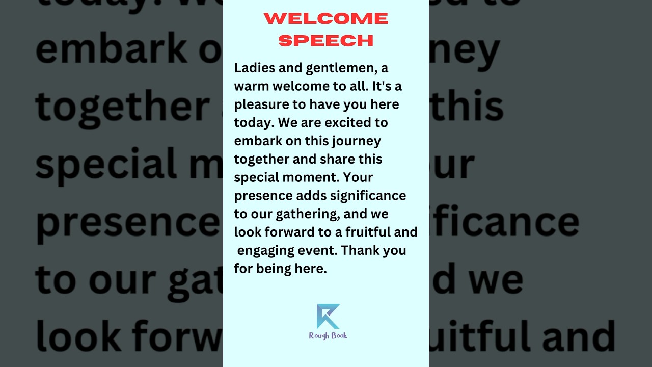 WELCOME SPEECH | How to give Welcome Speech #welcomespeech