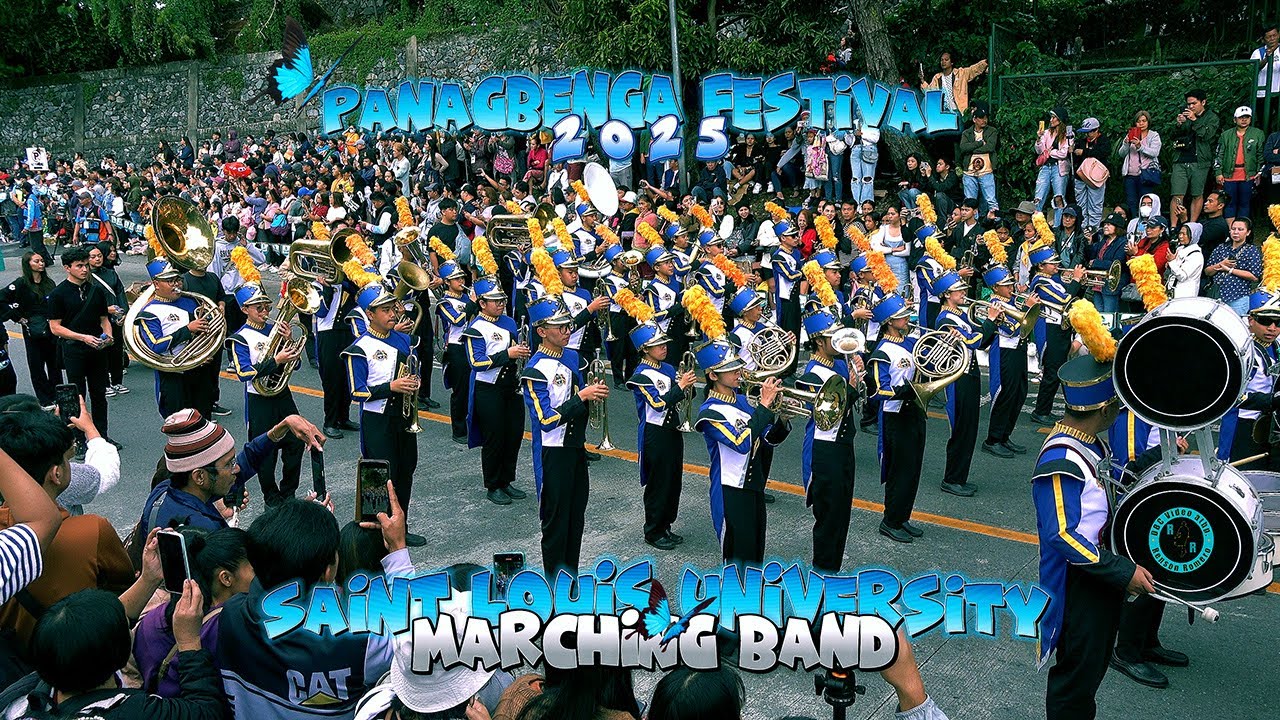 Marching Band - Saint Louis University Marching Band at Panagbenga Festival 2025 - sun parade