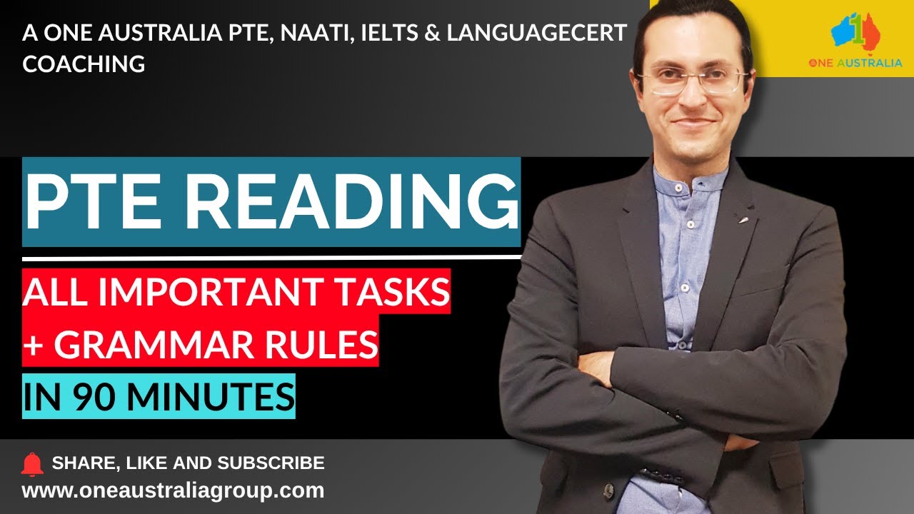 PTE Reading | All Important Tasks + Grammar Rules | Explained in 90 minutes | A1 Australia |