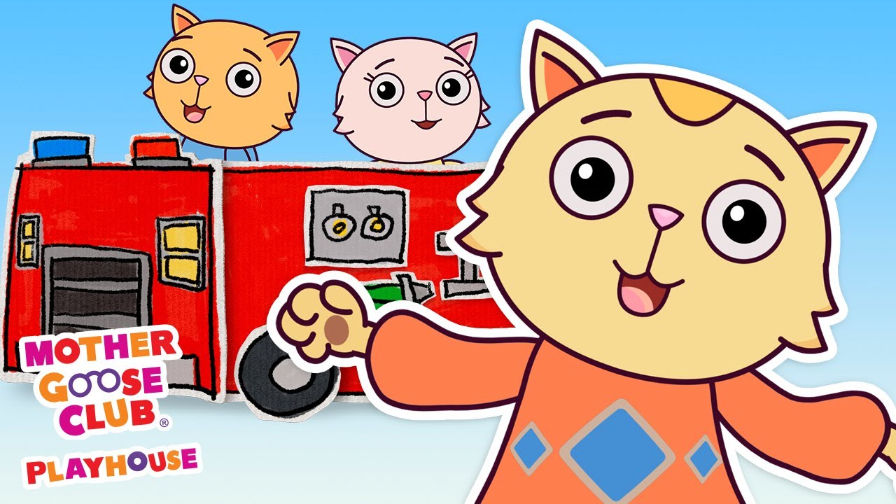Fire Engine, Fire Engine | Mother Goose Club Cartoons #NurseryRhymes