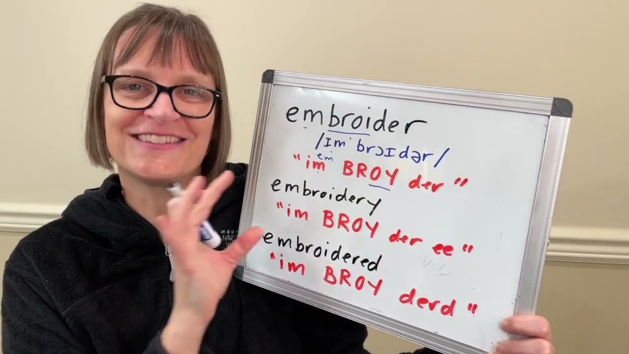 How to Pronounce Embroider, Embroidery, Embroidered