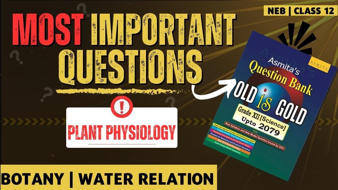 Most Important Question of Plant Physiology | Water relation | NEB Class 12 Biology | NEB DOSE 🚀