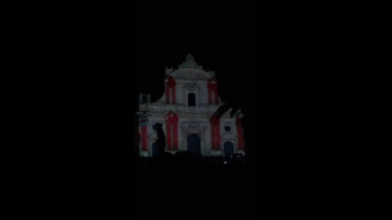 Spettacolo a Ispica​ sulla facciata della chiesa. Giovedì Santo. Mapping artistico.