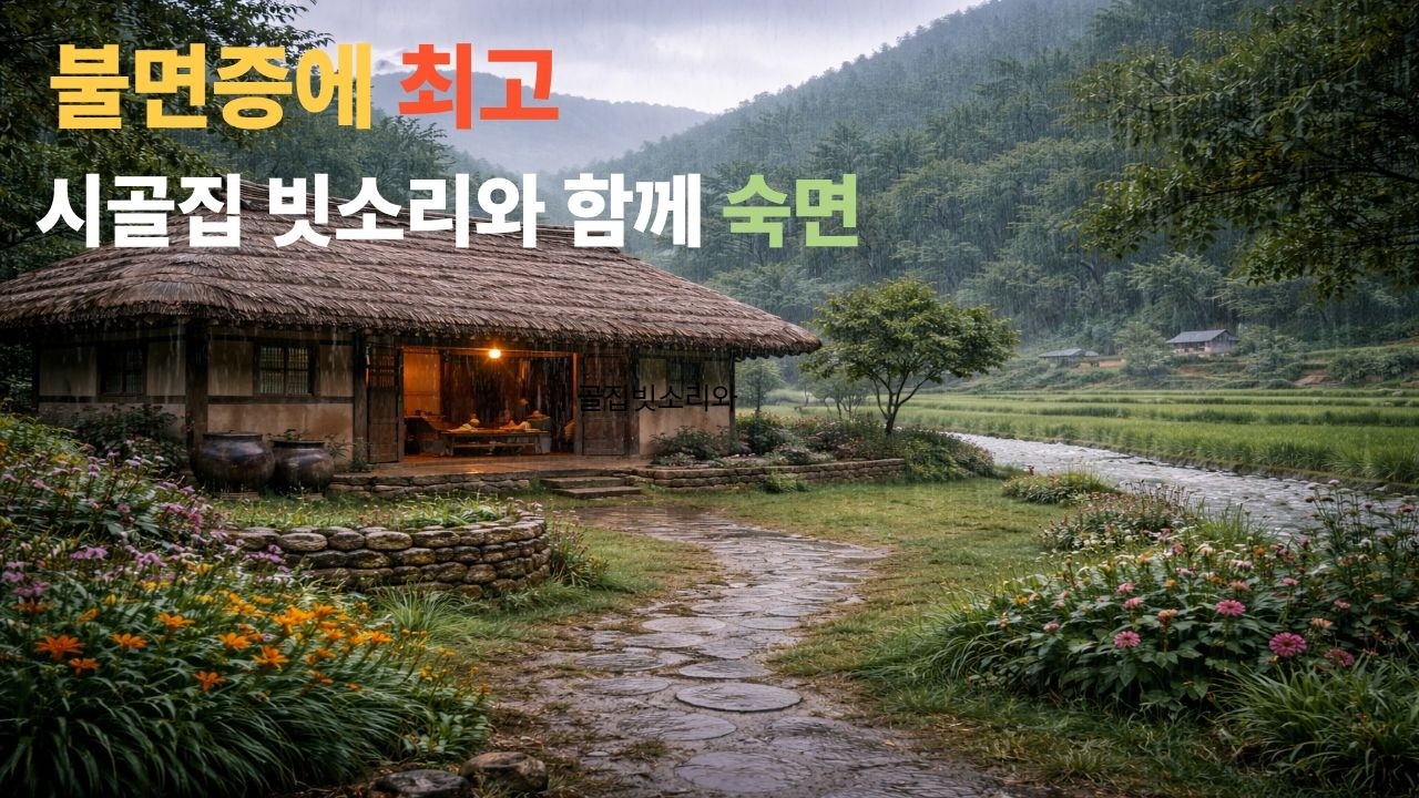 불면증에 좋은 시골집 빗소리 8시간｜숙면 유도, 자연 백색소음, 수면·휴식용