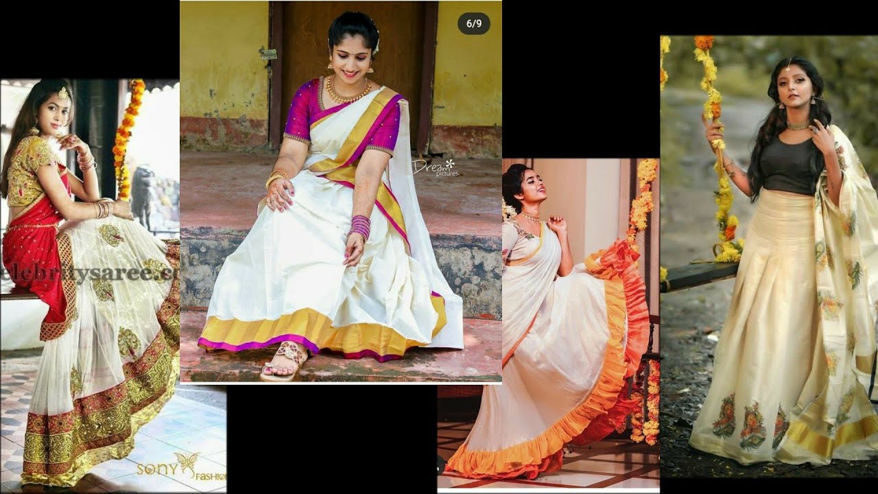 Full skirt /Dhavani/Half saree designs for this onam 2021/Set Saree make over #Fascinated hobbies