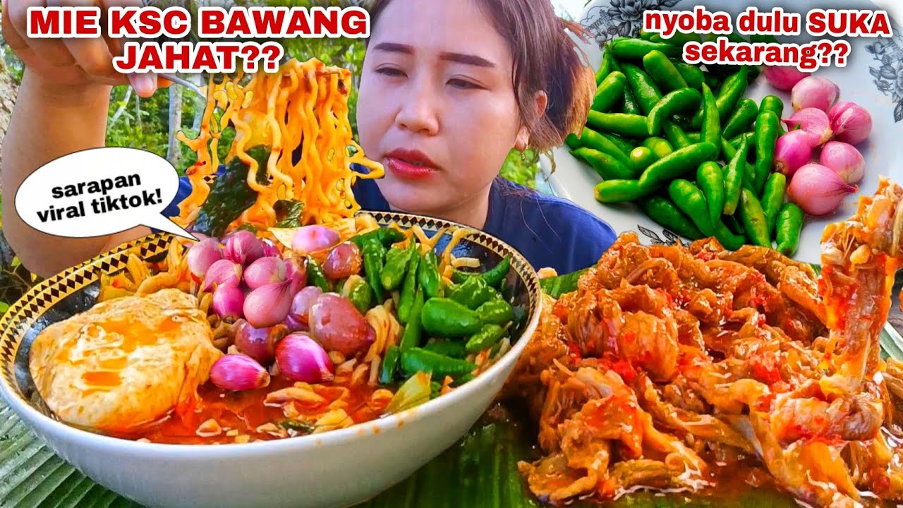 NYOBAIN VIRAL TIKTOK⁉️ MAKAN MIE PAKE BAWANG JAHAT CABE RAWIT MENTAH BEEF SLICE TERIYAKI MUKBANG