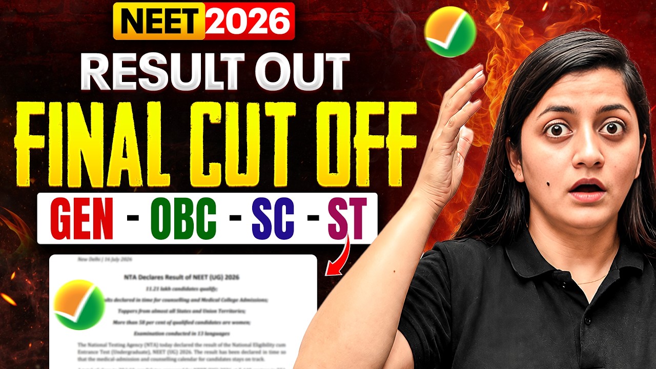 NEET 2026 Result Out 🚨 | Final Cut-Off for Gen, OBC, SC & ST
