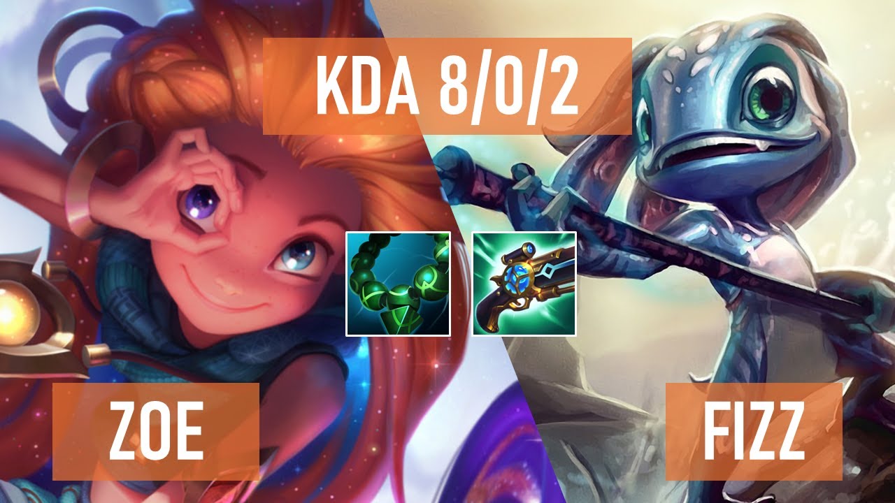 ZOE VS FIZZ - 8/0/2 KDA MID GAMEPLAY | 14.1