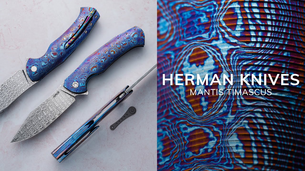 FOLDING KNIFE FOLDER MANTIS 3 TIMASCUS DAMSTEEL HERMAN