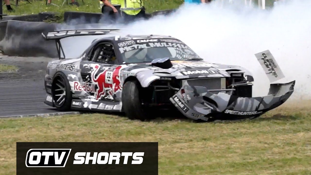 Mad Mike Red Bull RX7 Smashes Clipping Point - Hampton Downs 2013