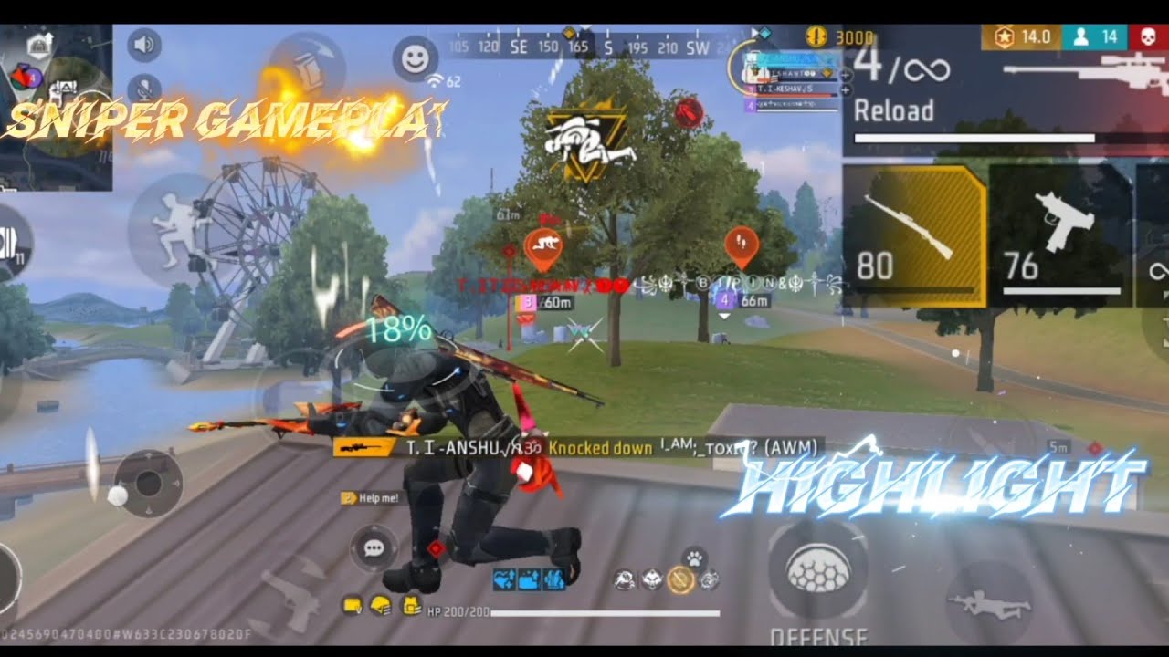 FREE FIRE GAMING VIDEO // free fire best gameplay / insane clutch video..