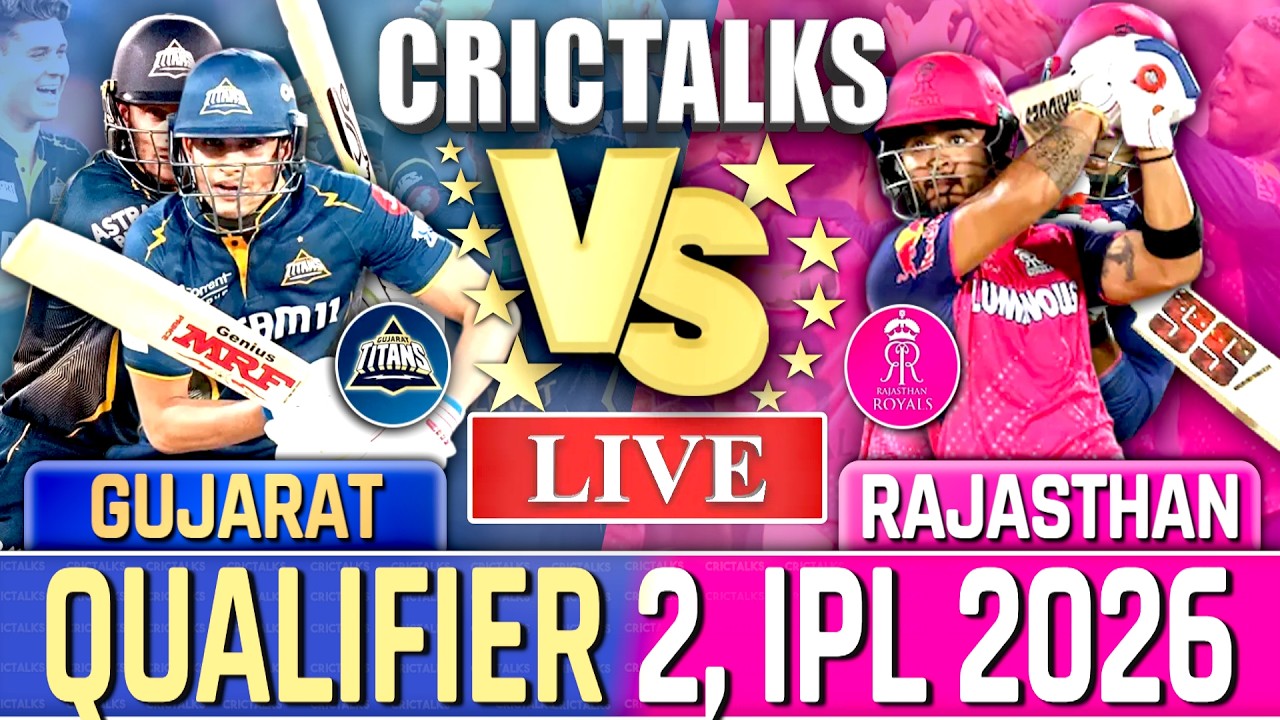 IPL Live: GT vs RR, Qualifier 2 Live Cricket Match Today, IPL 2026, Live Match Commentary, 1st Inn