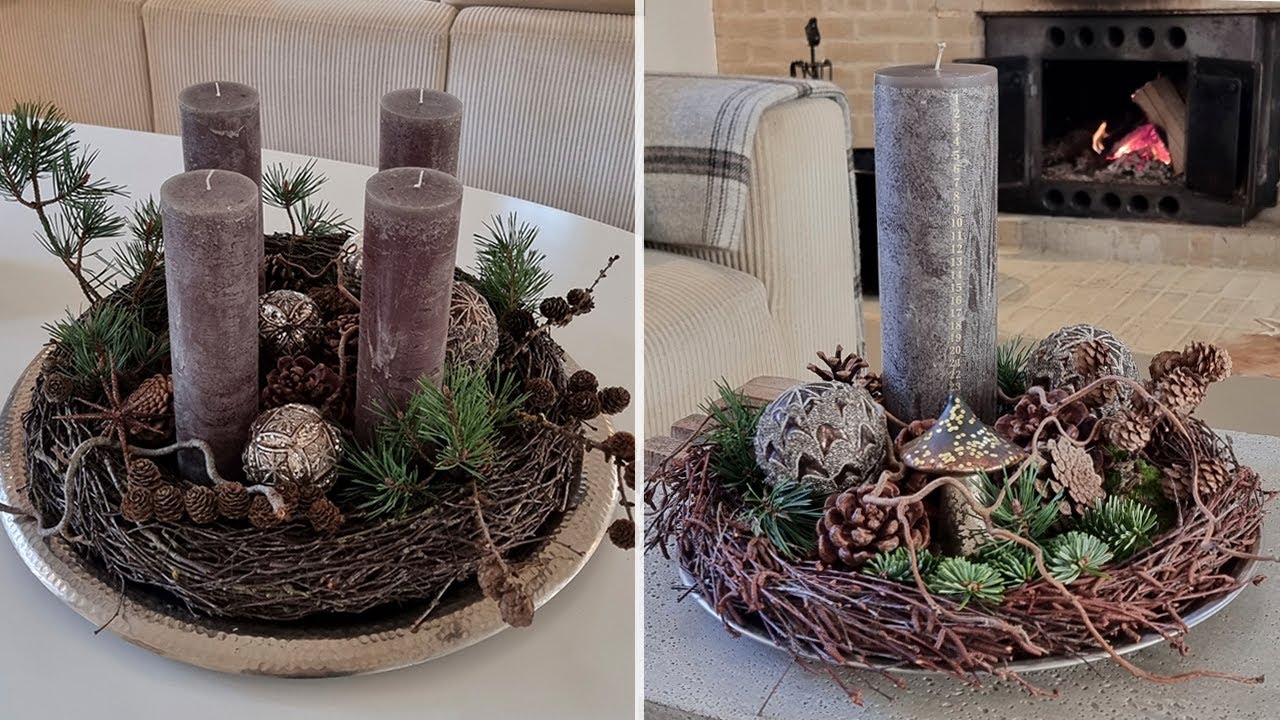 DIY Advent Wreath & Calendar Candle from Natural Garden Materials