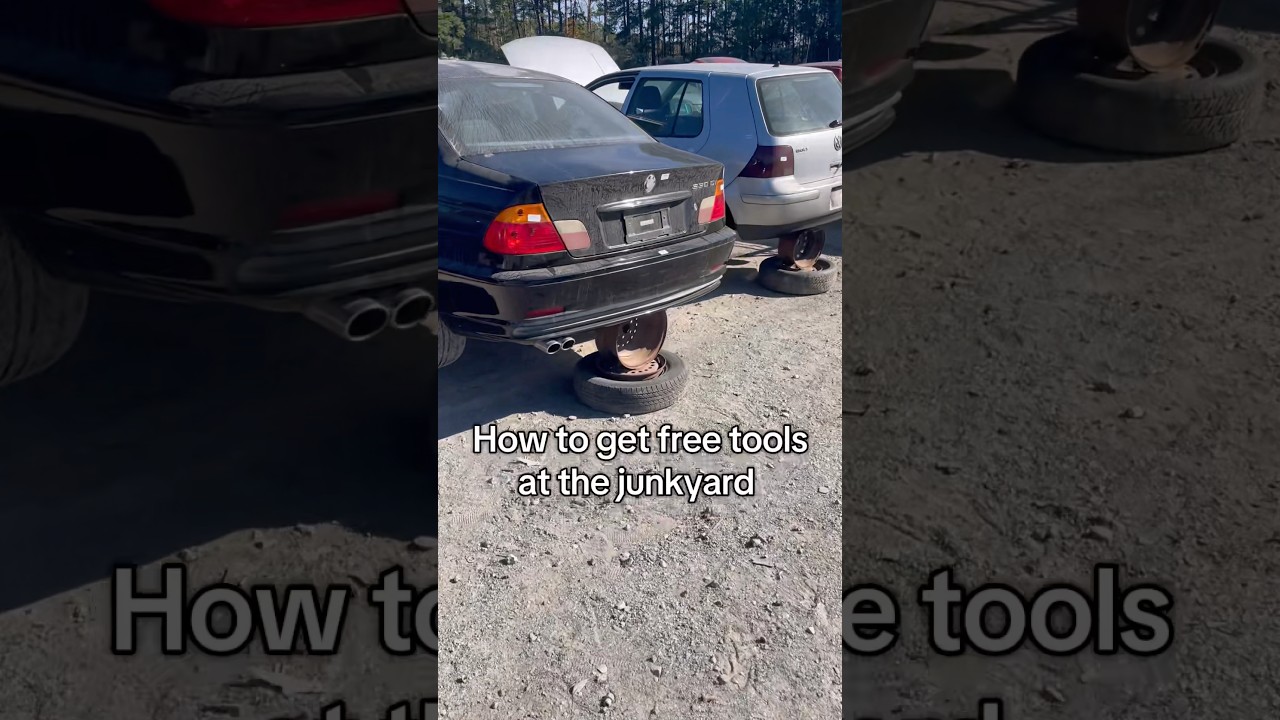 How to get free tools at the junkyard #bmw #e46 #junkyard #vw #tdi #lifehacks #tools #cars #m3