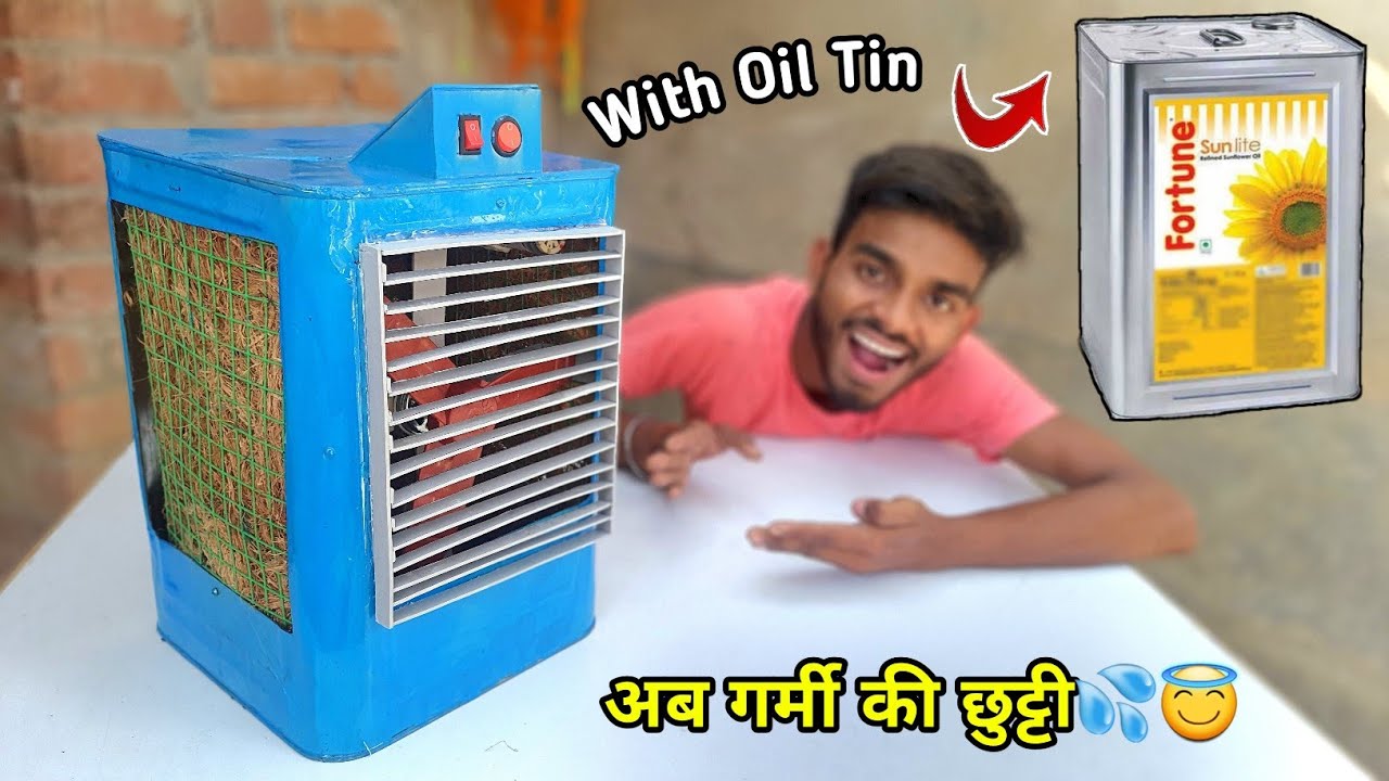 इस गर्मियों का सबसे सस्ता और Best Cooler बनाओ🔥| How to make cooler with oil tin | AK technical amrit