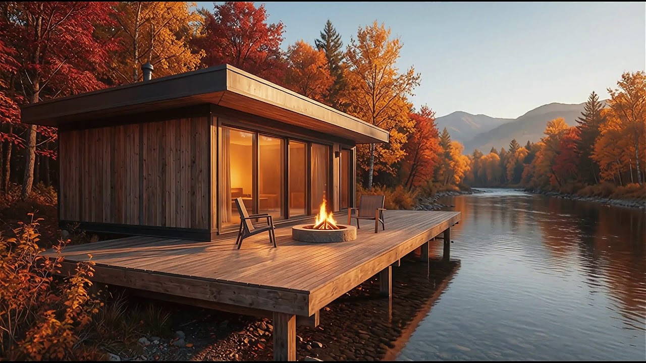 All Night   Autumn Forest & River Cabin   for Insomnia Relief